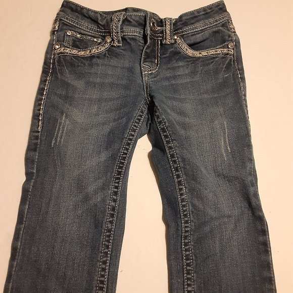 Grace in LA Girls Embellished Cropped Jeans Size 7 - Picture 4 of 8